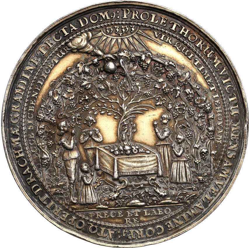 Władysław IV Waza. Medal zaślubinowy,  Jan Höhn, Gdańsk, srebro